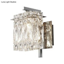 Modern gold & chrome crystal wall light living room e12 e14 fixture
