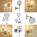 Modern gold & chrome crystal wall sconce bedroom teardrop light