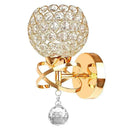 Modern gold & chrome crystal wall sconce bedroom teardrop light