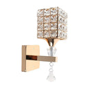 Modern gold & chrome crystal wall sconce bedroom teardrop light