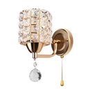 Modern gold & chrome crystal wall sconce bedroom teardrop light