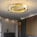 Modern gold & chrome elegant crystal led ceiling light living room