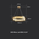 Modern gold & chrome elegant crystal led ceiling light living room