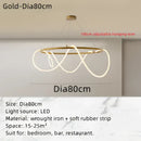 Modern gold circle note linear light bedroom pendant lamp