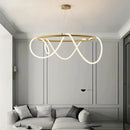 Modern gold circle note linear light bedroom pendant lamp