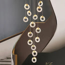 Modern gold circular crystal led chandelier living room light