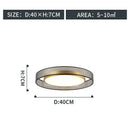 Modern gold circular led ceiling light bedroom with transparent frame