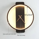 Modern gold circular led wall lamp wall clock bedroom backlight