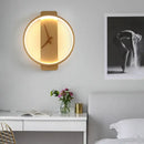 Modern gold circular led wall lamp wall clock bedroom backlight