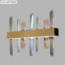 DecorBites™ Modern LED Gold Wall Sconce with Clear Crystal Bar and Stylish Metal Shade