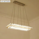 Modern gold clear crystal blocks chandelier dining room light