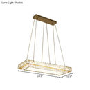Modern gold clear crystal blocks chandelier dining room light