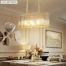Modern gold clear crystal island chandelier dining room light