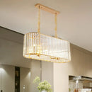 Modern gold clear crystal island chandelier dining room light