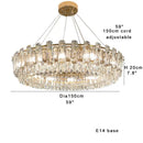 Modern gold clear crystal oval chandelier dining room light