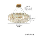 Modern gold clear crystal oval chandelier dining room light