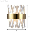 Modern gold clear crystal sconce bedroom wall fixture height 12in