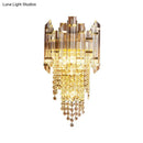 DecorBites™ Modern Crystal Wall Sconce - Gold Tiered Mounted Lamp with 1 Bulb for Bedside