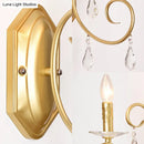 DecorBites™ Modern Metal Wall Lamp - Elegant 1-Light Candle Sconce with Clear Crystal Deco in Gold for Corridor