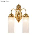 Modern gold clear crystal wall sconce – corridor metal gooseneck arm