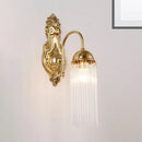 Modern gold clear crystal wall sconce – corridor metal gooseneck arm