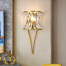 Modern gold clear crystal wall sconce living room 110v-120v light