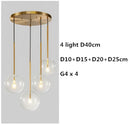 Modern gold clear glass globe pendant light dining room