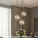 Modern gold clear glass globe pendant light dining room