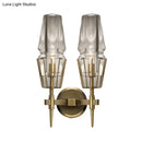 Modern gold clear glass wall lamp bedroom geometric sconce