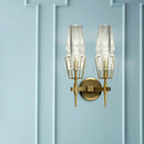 Modern gold clear glass wall lamp bedroom geometric sconce