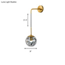 Modern gold clear glass wall light bedroom flower deco cloth