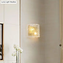 Modern gold clear ripple glass wall sconce bedroom light