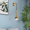 Modern gold clear textured glass wall sconce for living room