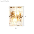 Modern gold clear water glass wall sconce 2 lights bedroom