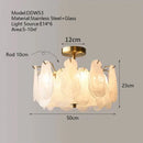 Modern gold cloudy glass chandeliers for living room lighting