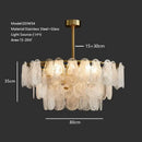 Modern gold cloudy glass chandeliers for living room lighting