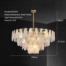 Modern gold cloudy glass chandeliers for living room lighting