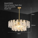 Modern gold cloudy glass chandeliers for living room lighting