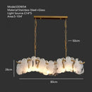Modern gold cloudy glass chandeliers for living room lighting