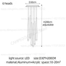 Modern gold conical led nordic chandelier dining room pendant light