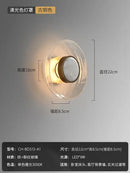 Modern gold cracked glass wall lamp bedroom amber sconce