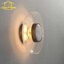 Modern gold cracked glass wall lamp bedroom amber sconce