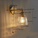 Modern gold crackled glass led wall lights bedroom sconce