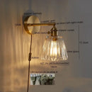 Modern gold crackled glass led wall lights bedroom sconce