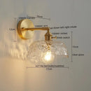 Modern gold crackled glass led wall lights bedroom sconce