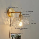 Modern gold crackled glass led wall lights bedroom sconce