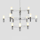 Modern gold crown major chandelier foyer geometric glass light