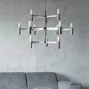 Modern gold crown major chandelier foyer geometric glass light