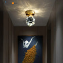 Modern gold crystal aisle ceiling light for entryway