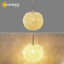 Modern gold crystal ball pendant light bedroom chandelier